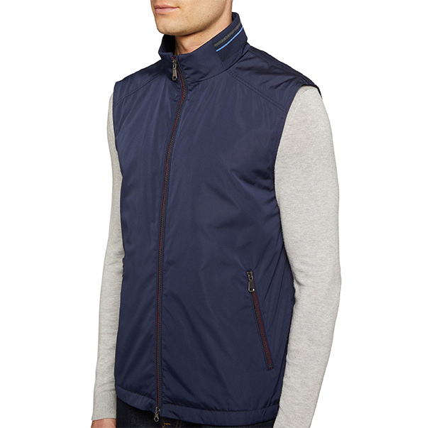 M WELLS VEST - POLYESTER CIRE Жилетка мужская PEACOT NAVY