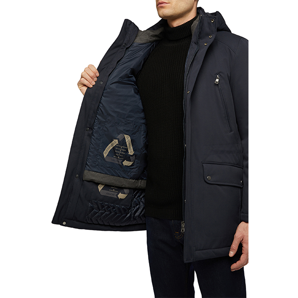 M VINCIT 2-1 JKT - TWILL RECYC Удлиненная мужская куртка с капюшоном SKY CAPTAIN