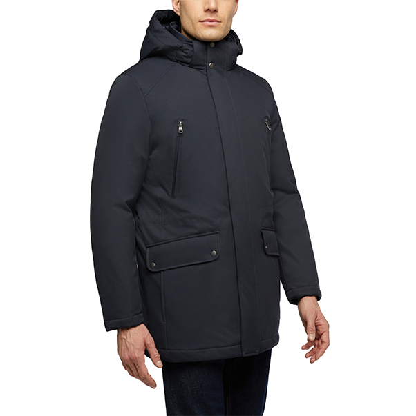 M VINCIT 2-1 JKT - TWILL RECYC Удлиненная мужская куртка с капюшоном SKY CAPTAIN