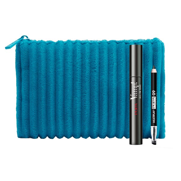 Набор (VAMP! ALL IN ONE Тушь для ресниц + MINI MULTIPLAY Миникарандаш для глаз + косметичка)